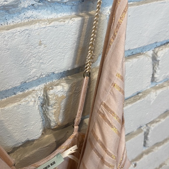 Urban Outfitters Kimchi Blue Gold Thistle Sparkle Metallic Wrap Maxi Dress 6 - Picture 7 of 13